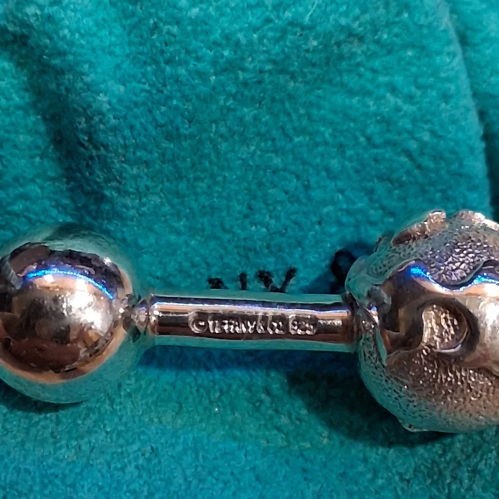 Tiffany & Co Sterling Silver Globe Cufflinks 925 World Map With Box & Pouch - Picture 3 of 9